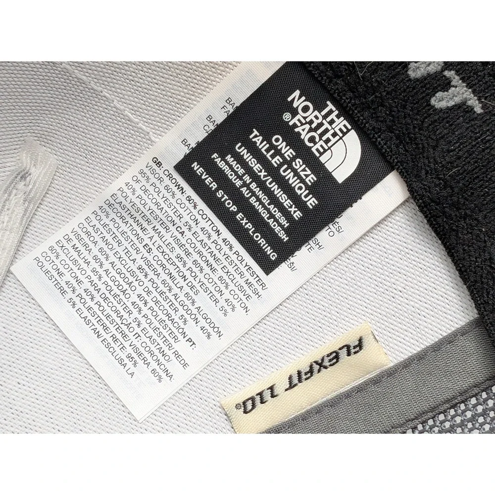 The North Face Trucker Hat Grey Heritage Patch Snapback Flexfit 110 Mesh